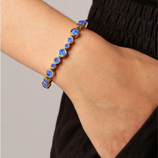 TERESIA Bracelet with Blue Crystals Gold - Image 2