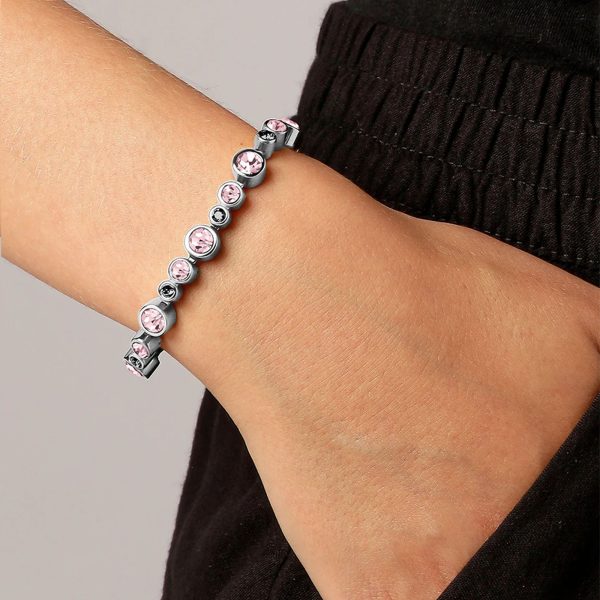 TERESIA Bracelet with Rose & Grey Crystals Silver - Image 2