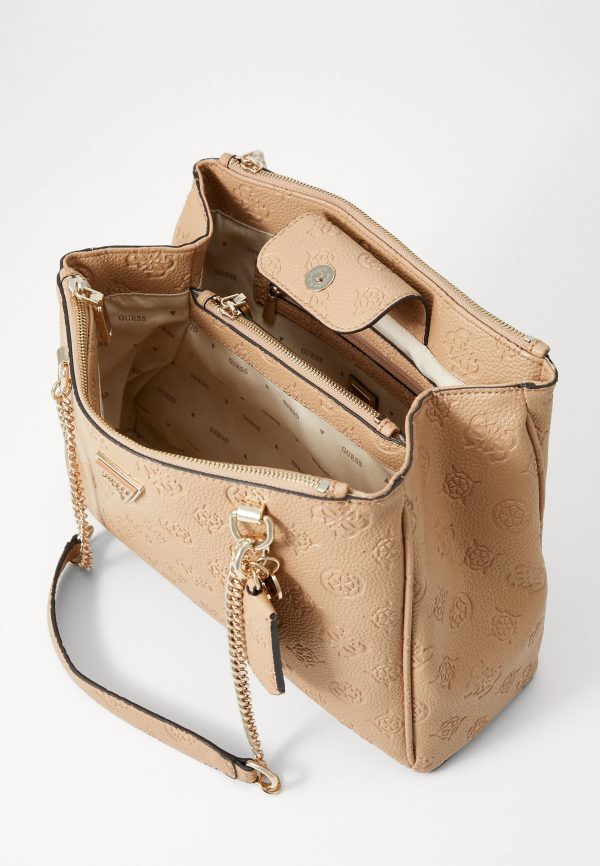 GUESS Cresidia Status Satchel Handbag Beige - Image 2