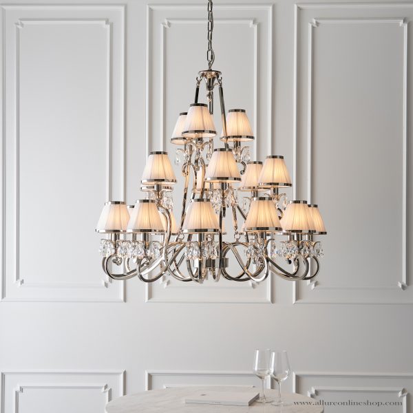 Nickel 21lt Pendant & White Shades - Image 3