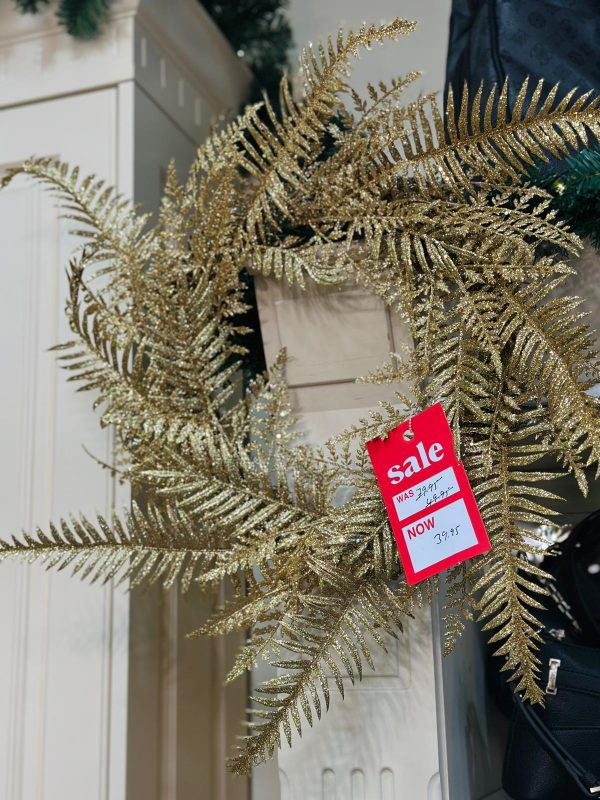 Gold Fern Wreath 56cm