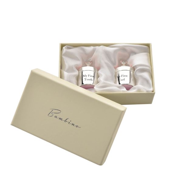 Silverplated First Tooth & Curl Set - Pink - Image 4