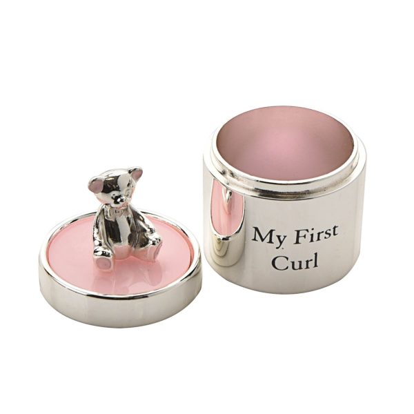 Silverplated First Tooth & Curl Set - Pink - Image 2