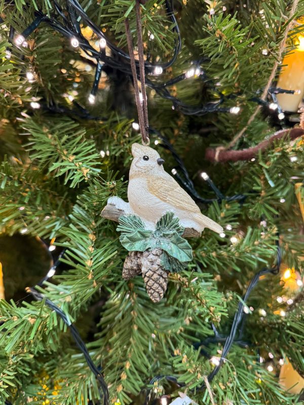 Bird on Pine Cone Tree Ornament