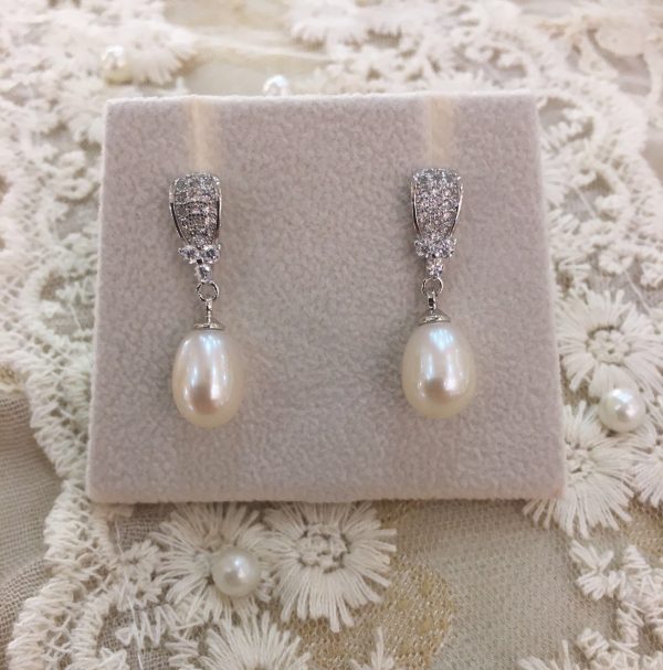 Delicate Pearl & Silver Earrings
