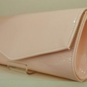 Pale Pink Patent Clutch Bag