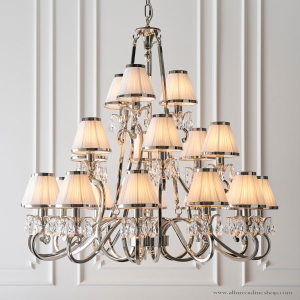 Nickel 21lt Pendant & White Shades